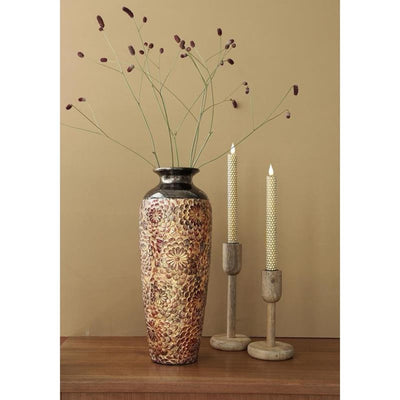 Idées 4 saisons vase éblouissant fleur marron ø15xh41cm