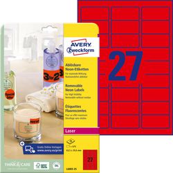 Etiquettes multifonctions avery rouge 675 pièces