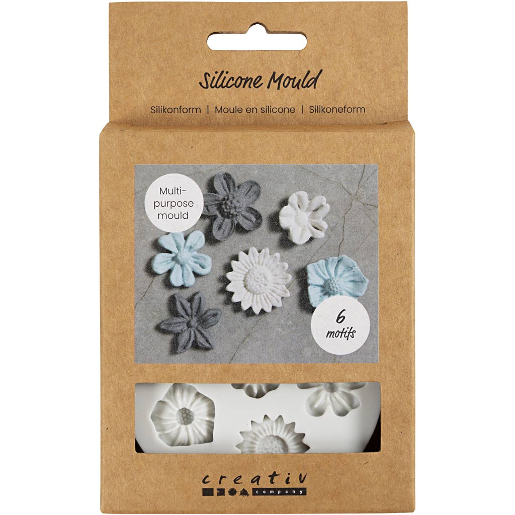 Moules en silicone Creativ company, fleur, h : 0,5 cm, l : 1,5-2,5 cm, 1 pièce
