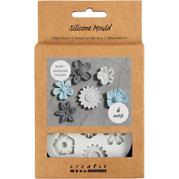 Moules en silicone Creativ company, fleur, h : 0,5 cm, l : 1,5-2,5 cm, 1 pièce