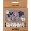 Creativ company formes en silicone, feuilles et fleurs, h : 0,5 cm, l : 1,8-4,5 cm, 4 pièces 1 pièce
