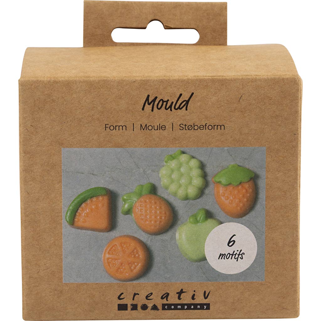 Creativ company moules, fruits, h : 1,8 cm, l : 4,5-6 cm, 6 pièces 1 boîte