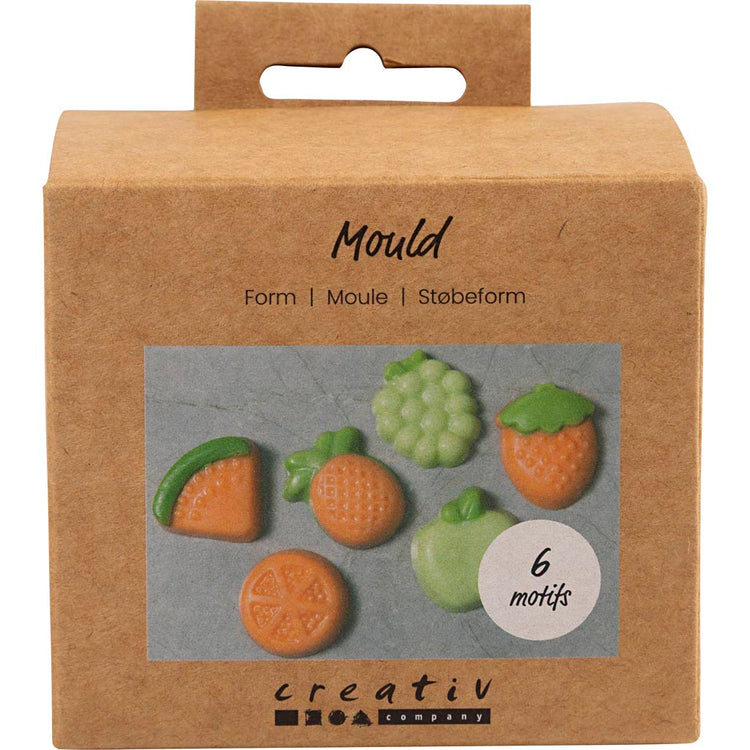 Creativ company moules, fruits, h : 1,8 cm, l : 4,5-6 cm, 6 pièces 1 boîte