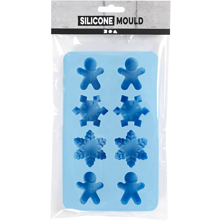 Moules en silicone Creativ company, cristaux de glace et homme à biscuits, h : 2,5 cm, l : 3 cm, l : 4,5 cm, 12,5 ml, 1 pièce