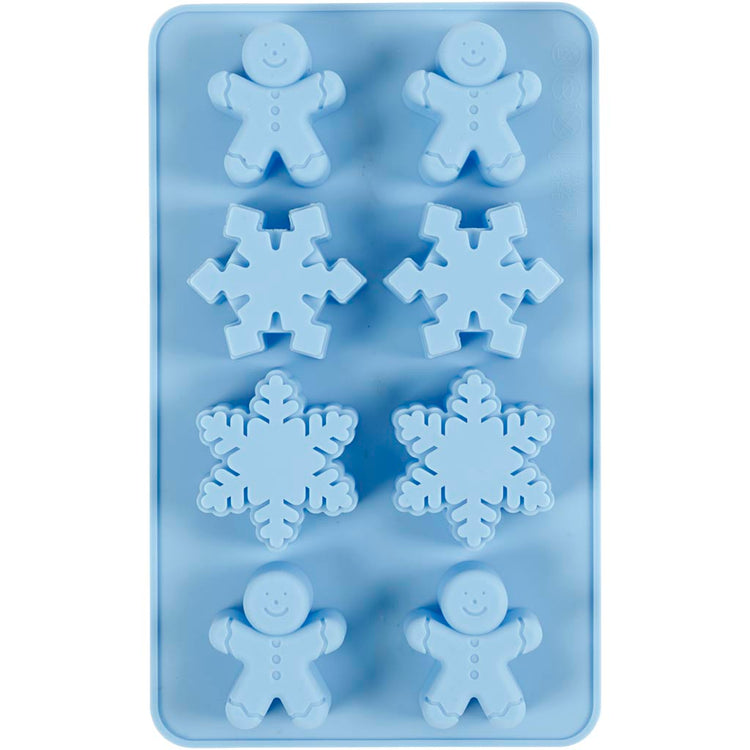 Moules en silicone Creativ company, cristaux de glace et homme à biscuits, h : 2,5 cm, l : 3 cm, l : 4,5 cm, 12,5 ml, 1 pièce