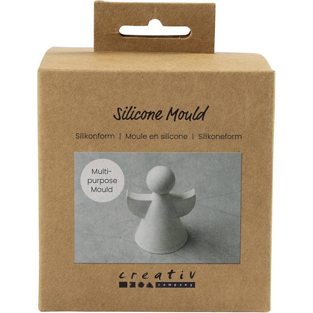 Creativ company moules en silicone, ange :, h : 9,5 cm, l : 7 cm, transparent mat, 1 pièce 1 boîte