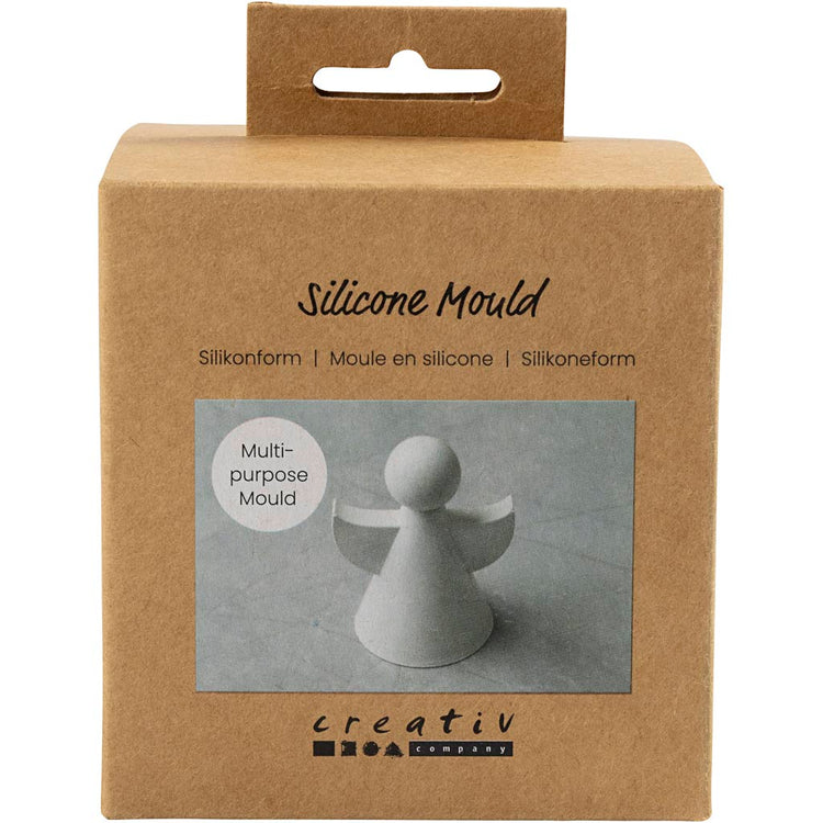 Creativ company moules en silicone, ange :, h : 9,5 cm, l : 7 cm, transparent mat, 1 pièce 1 boîte