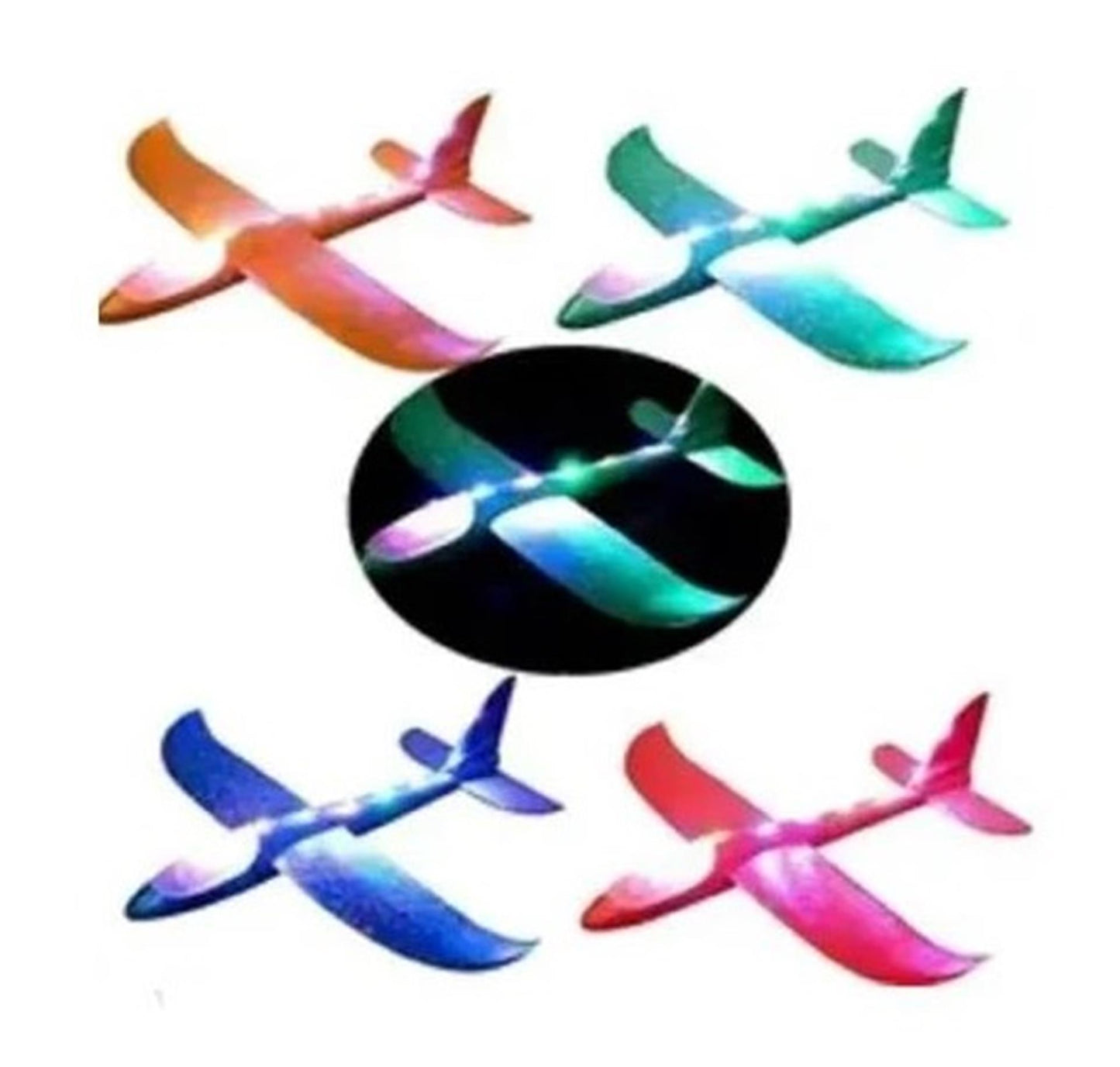 Avion en mousse avec éclairage 48cm