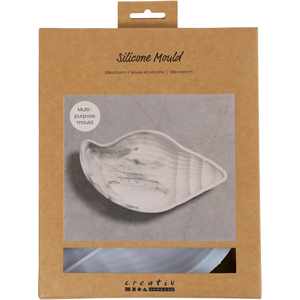 Moules en silicone Creativ company, coquille de conque, h: 2 cm, l: 20 cm, l: 11 cm, 1 pièce