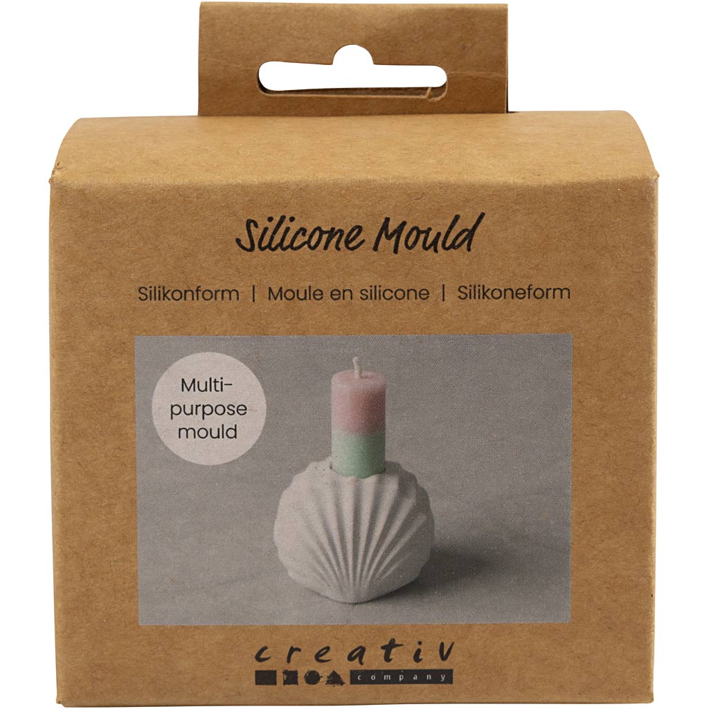 Moules en silicone Creativ company, bougeoir coquillage, h : 5,5 cm, l : 6,8 cm, l : 5,5 cm, 1 pièce