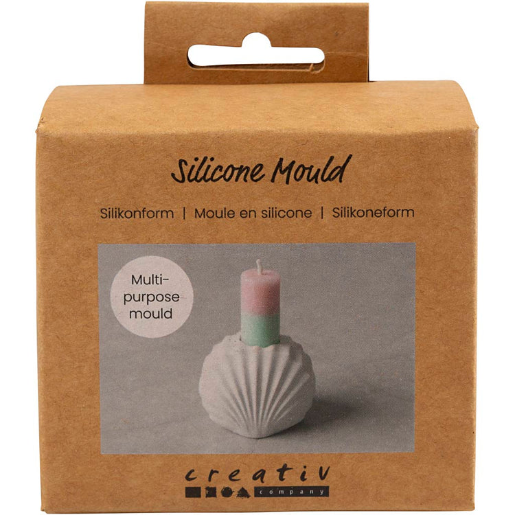 Moules en silicone Creativ company, bougeoir coquillage, h : 5,5 cm, l : 6,8 cm, l : 5,5 cm, 1 pièce