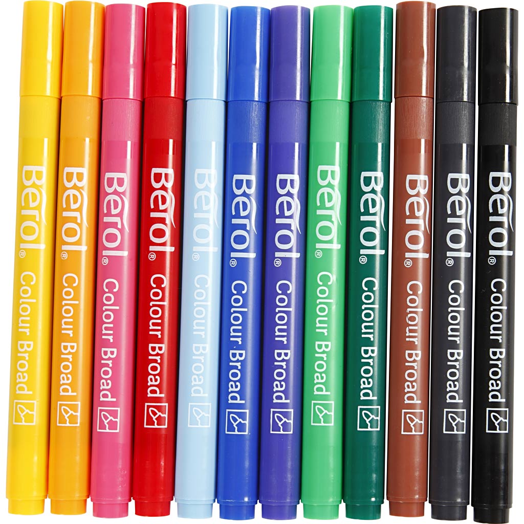 Berol Sift, D 10 mm, épaisseur de ligne 1-1,7 mm, différentes couleurs, 12 pièces 1 boîte