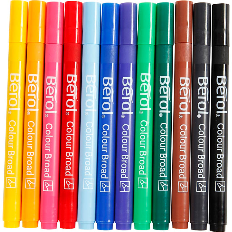 Berol Sift, D 10 mm, épaisseur de ligne 1-1,7 mm, différentes couleurs, 12 pièces 1 boîte