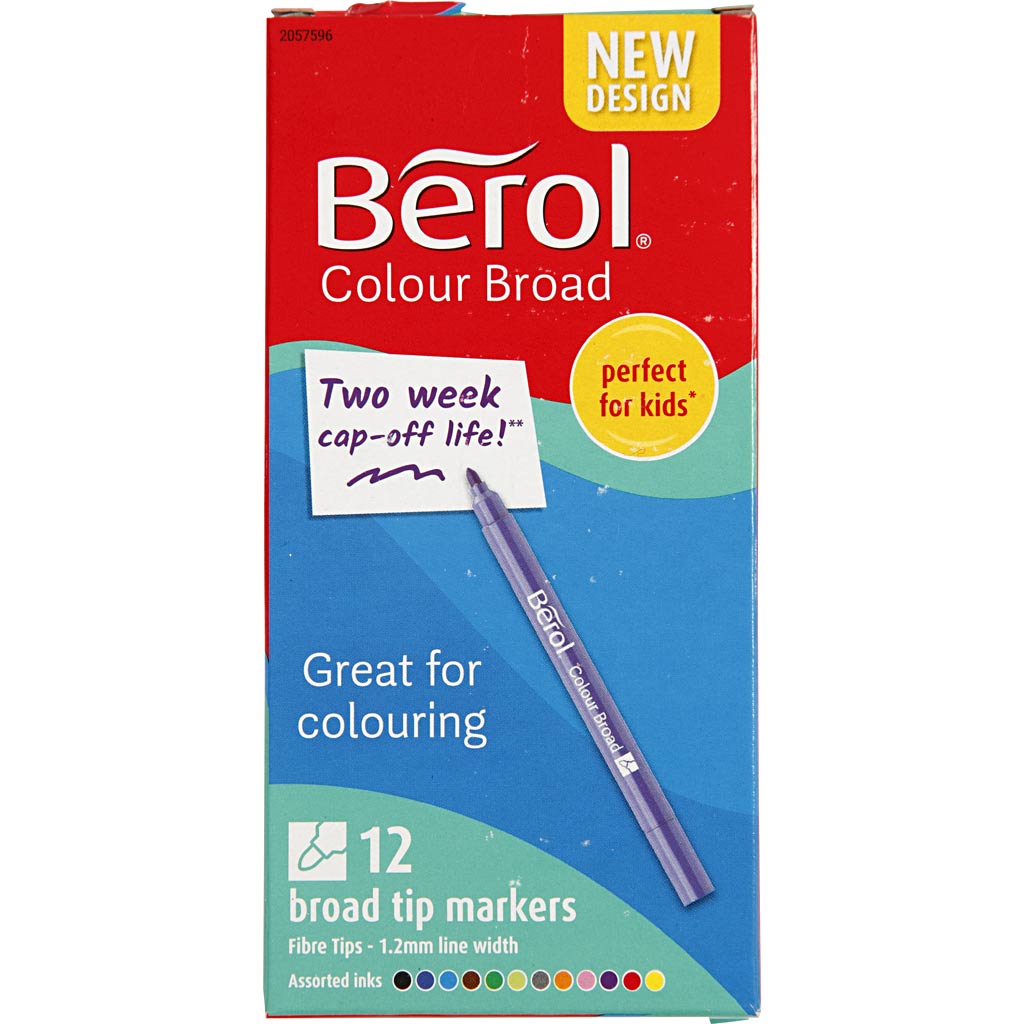 Berol Sift, D 10 mm, épaisseur de ligne 1-1,7 mm, différentes couleurs, 12 pièces 1 boîte