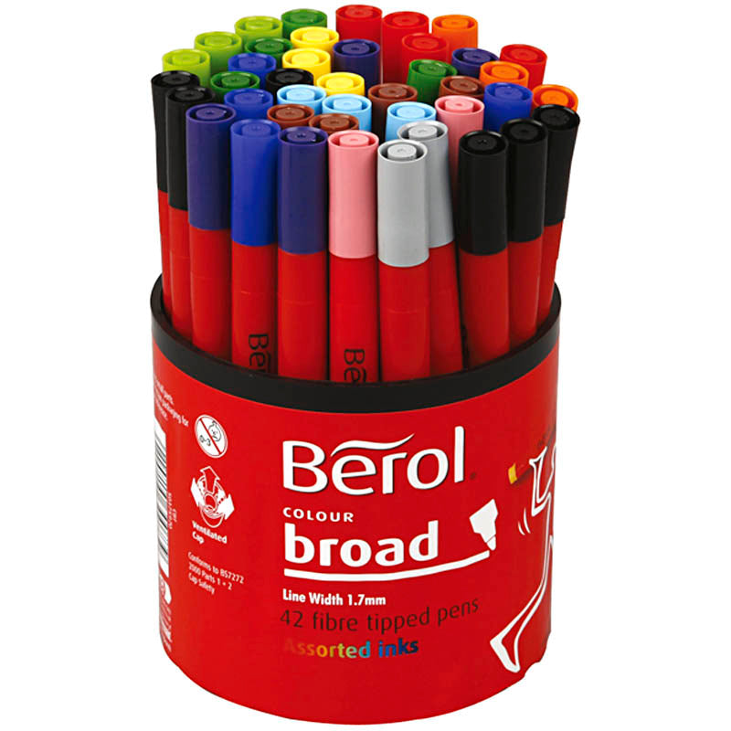 Berol Sift, D 10 mm, épaisseur de ligne 1-1,7 mm, différentes couleurs, 42 pièces 1 boîte