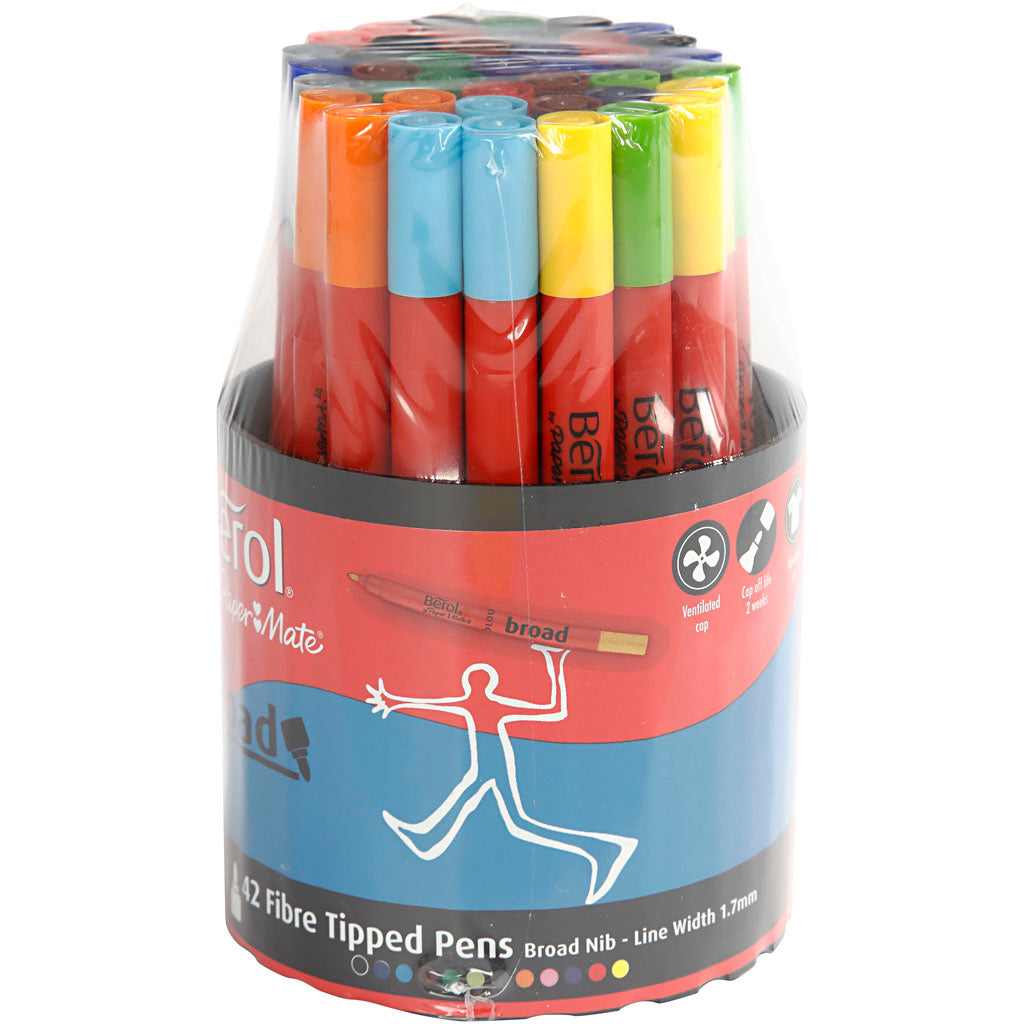 Berol Sift, D 10 mm, épaisseur de ligne 1-1,7 mm, différentes couleurs, 42 pièces 1 boîte
