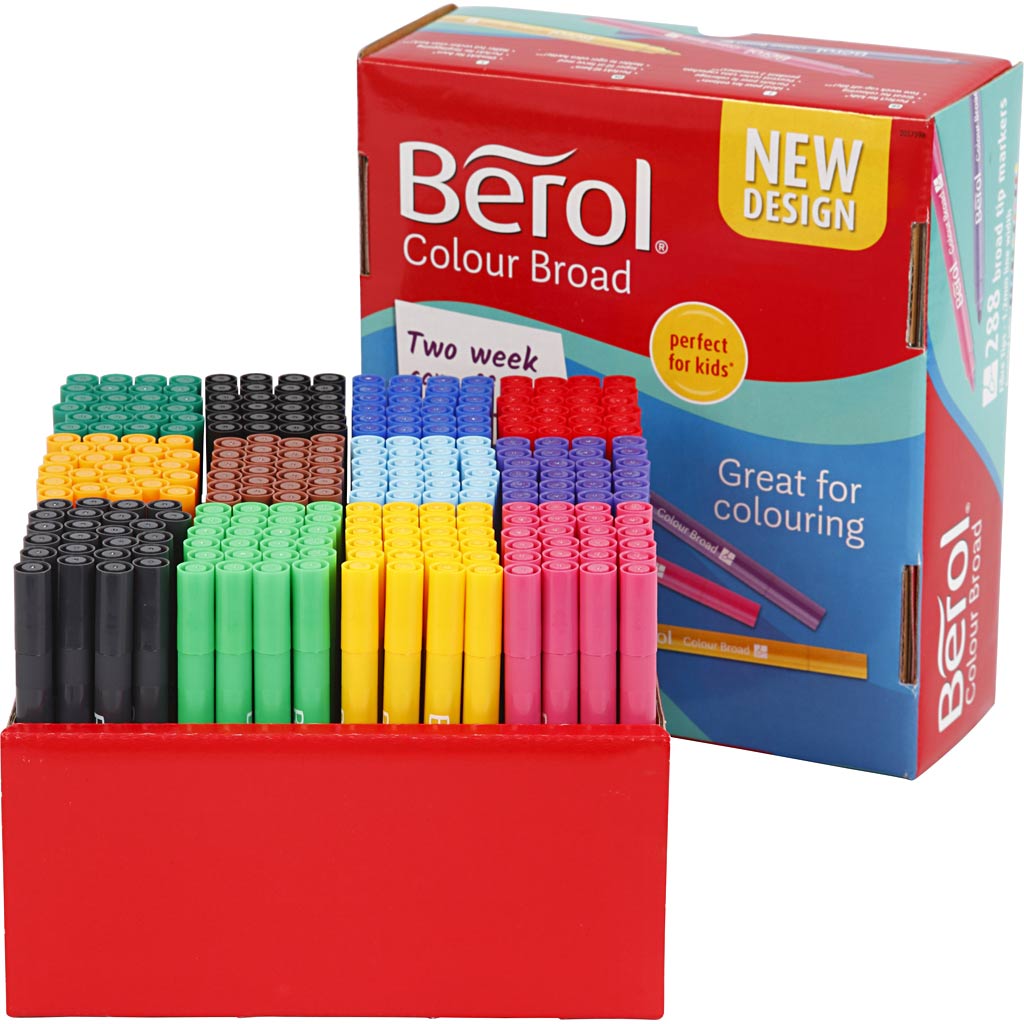 Berol Sift, épaisseur de ligne 1-1,7 mm, différentes couleurs, 288 pièces 1 boîte