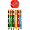 Crayons de couleur Giotto, l : 10,5 cm, épaisseur 13 mm, recharge 6 mm, différentes couleurs, 6 pièces 1 boîte