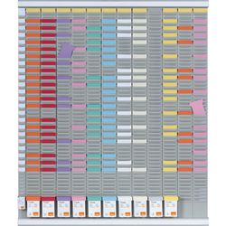 Planificateur annuel panneaux métalliques nobo, conducteurs, bandes mensuelles et horaires