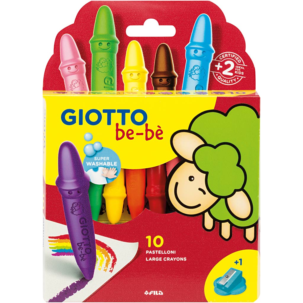 Crayons de cire Giotto, l: 7 cm, d 11 mm, 10 pièces 1 boîte