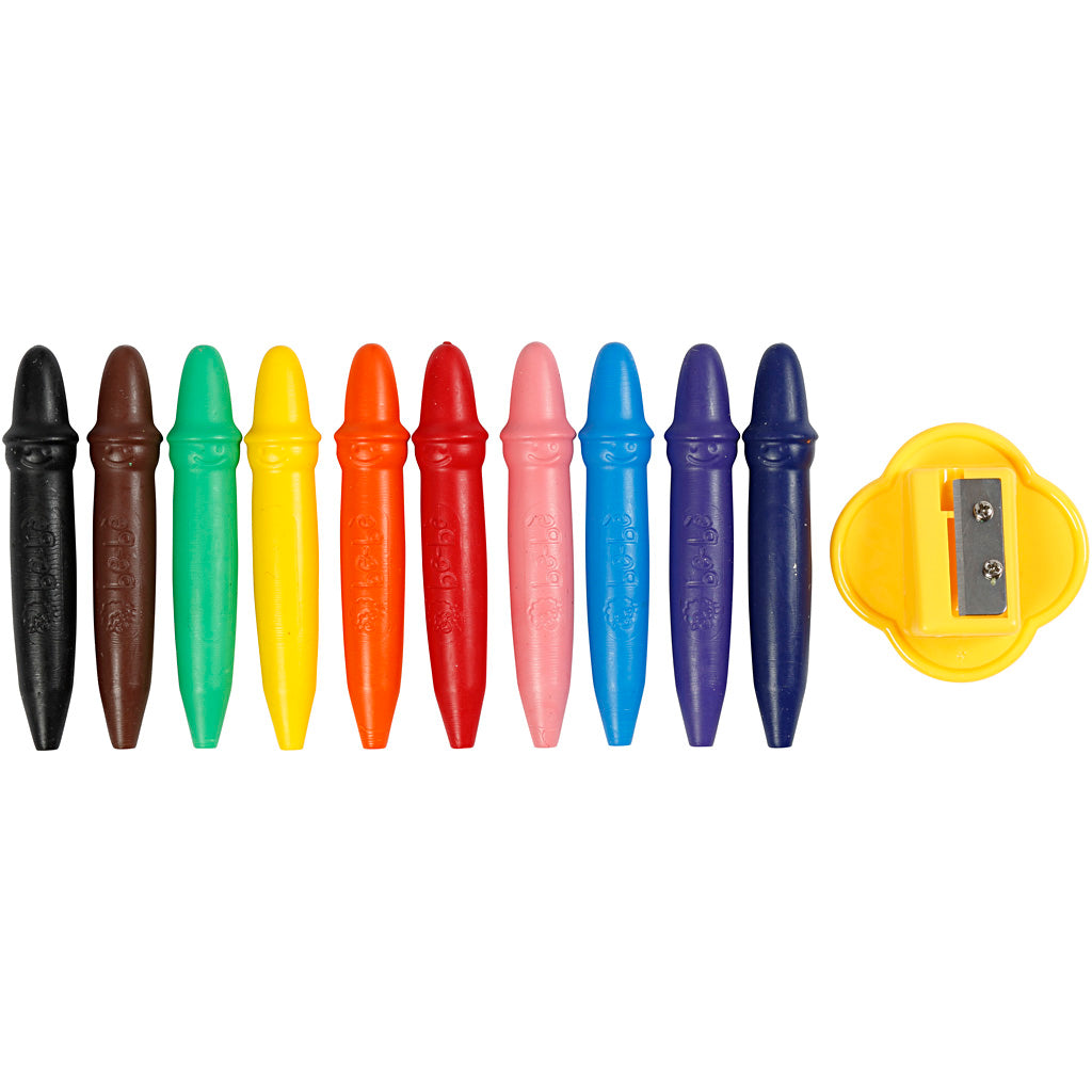 Crayons de cire Giotto, l: 7 cm, d 11 mm, 10 pièces 1 boîte