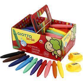 Crayons de cire Giotto, l: 7 cm, d 11 mm, 40 pièces 1 boîte