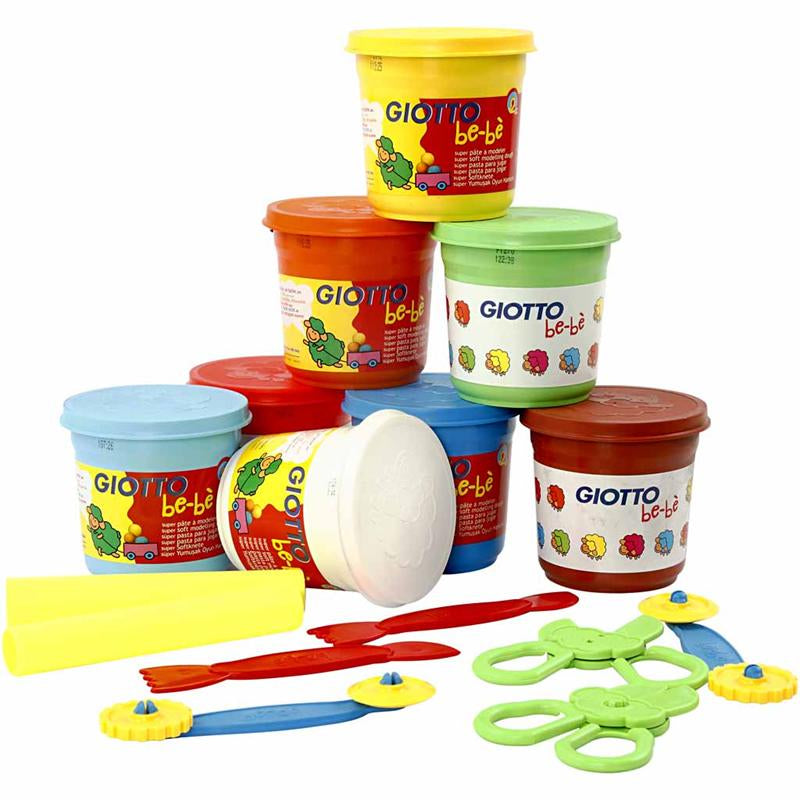 Pâte à modeler Giotto, différentes couleurs, 8x220 gr 1 boîte