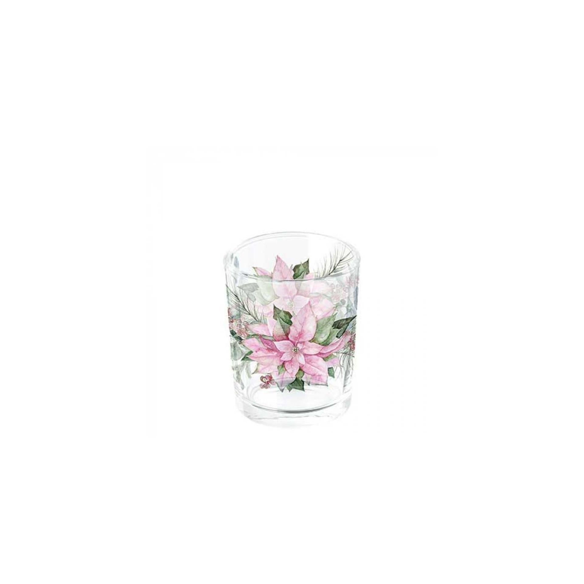 Photophore Ambiente poinsettia rose