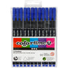 Feutres fins Colortime, largeur de trait 0,6-0,7 mm, bleu foncé, 12 pièces 1 boîte