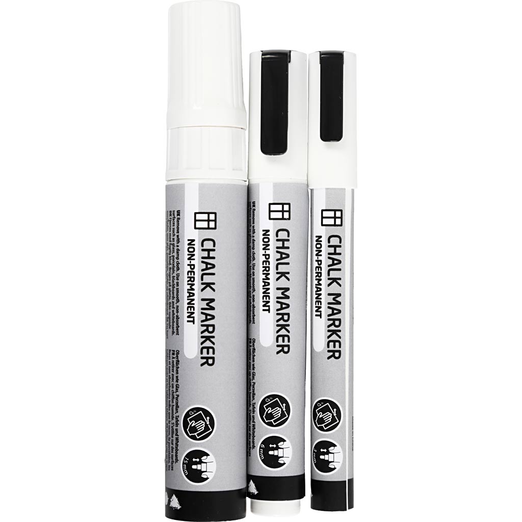 Creativ Company Chalkstifts White, 3e.