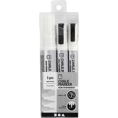 Creativ Company Chalkstifts White, 3e.