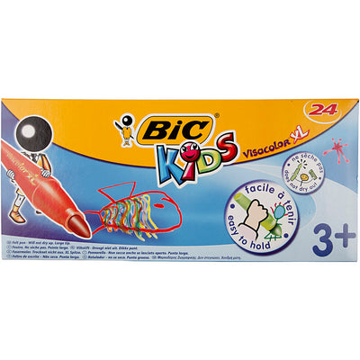BIC Visa Color Stens, Dikes de ligne 3 mm, différentes couleurs, 24 pièces 1 boîte