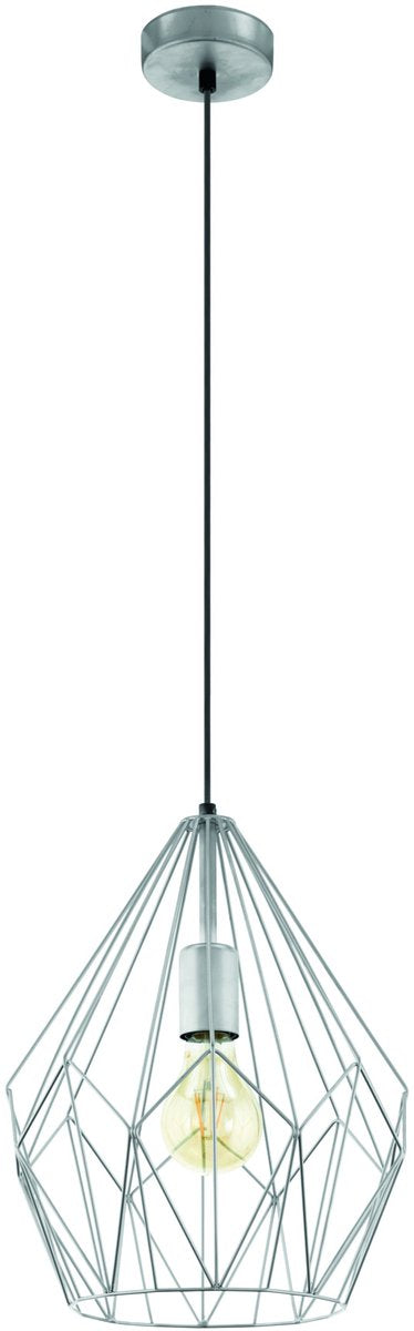 Lampe à suspension Eglo Carlton - e27 - ø 31 cm - argent