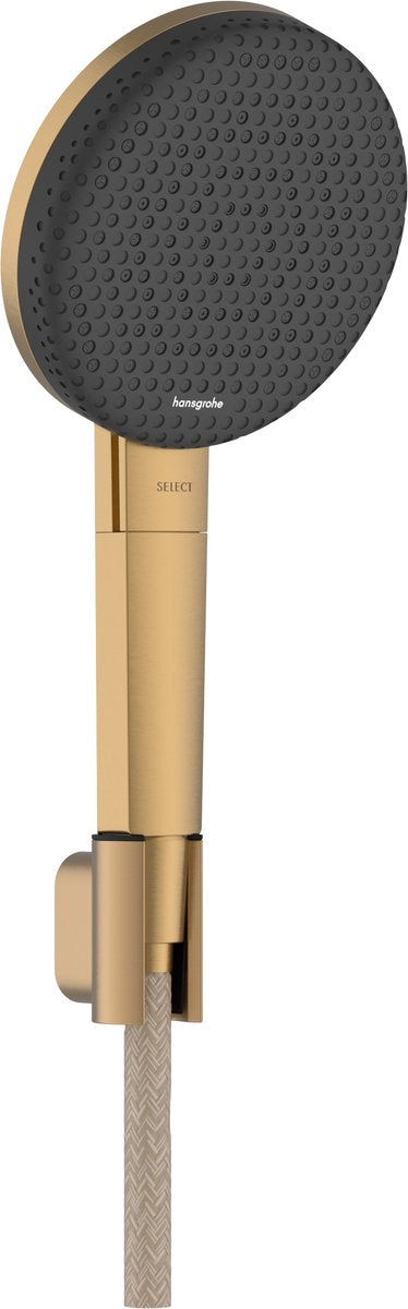 Hansgrohe Raindance Alive Select S - Set de douche - Économie d'eau ecosmart - Commande par bouton Select - Taille 125 mm - 3 fonctions de pulvérisation - Bronze brossé