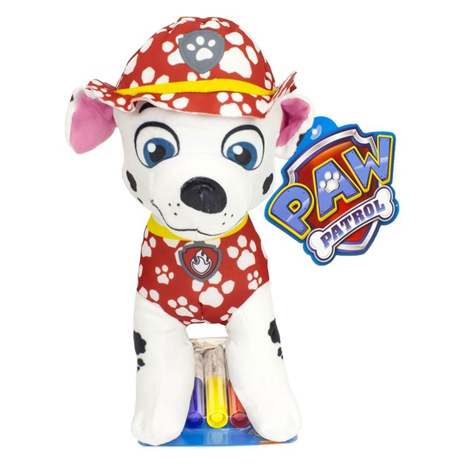 PAW Patrol Color Toy Cuddly avec marqueurs - Marshall