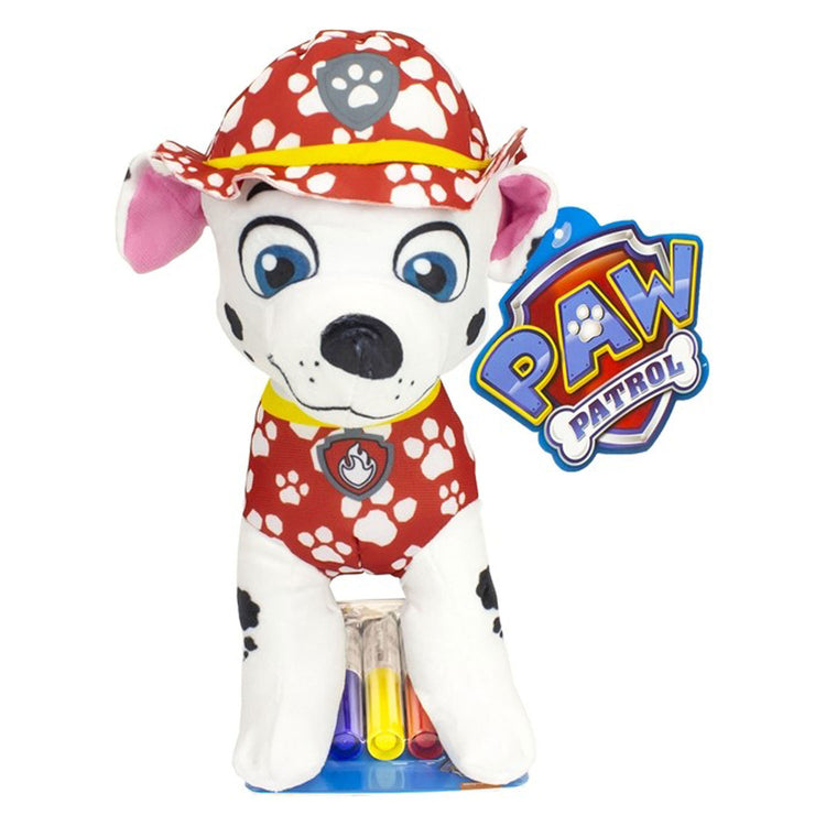 PAW Patrol Color Toy Cuddly avec marqueurs - Marshall
