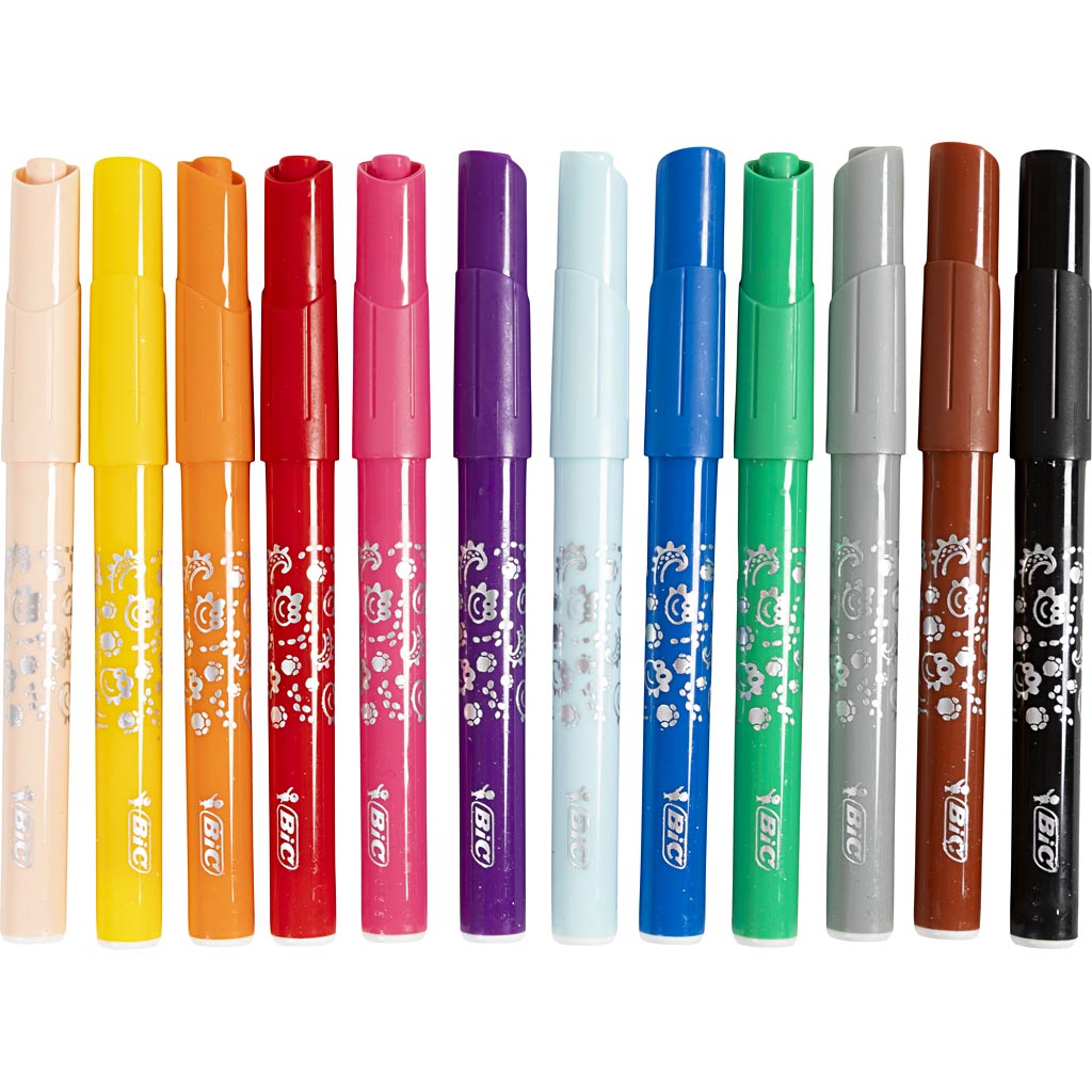 BIC Visa Color Stens, Dikes de ligne 3 mm, différentes couleurs, 12x12 Piece 1 Boîte