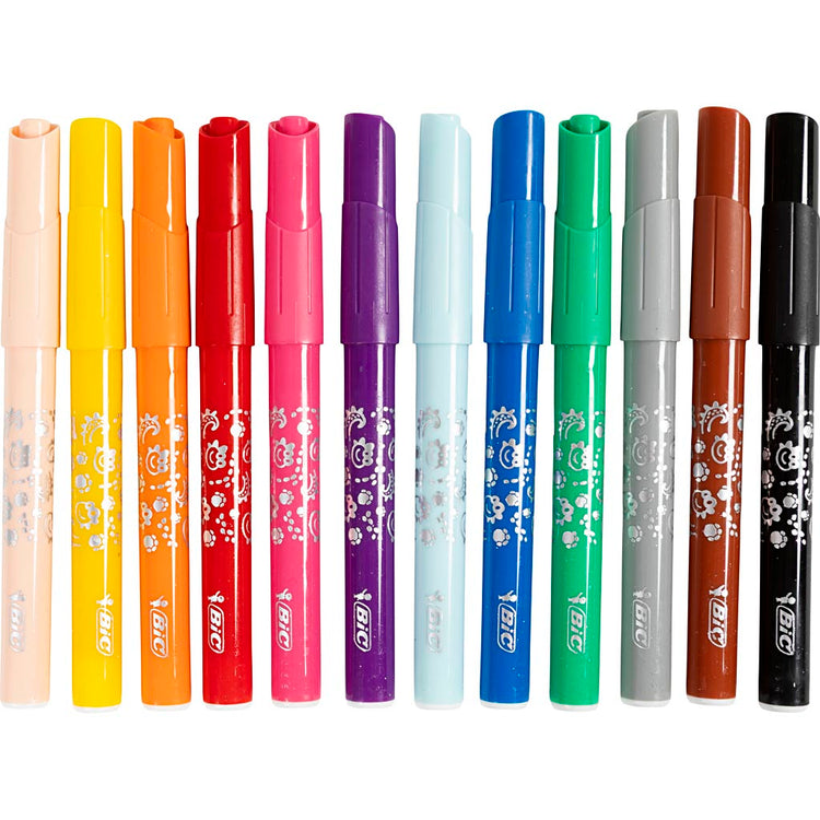 BIC Visa Color Stens, Dikes de ligne 3 mm, différentes couleurs, 12x12 Piece 1 Boîte