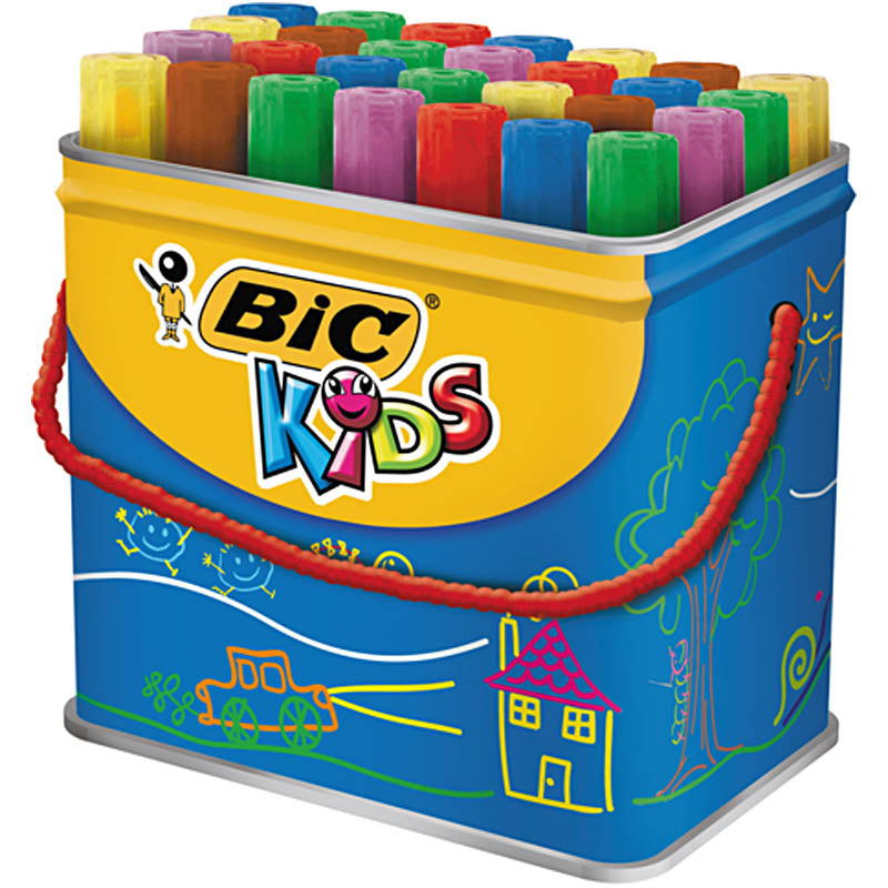 BIC Decoralo Jumbo marqueurs, épaisseur de ligne 4 mm, différentes couleurs, 30 pièces 1 boîte