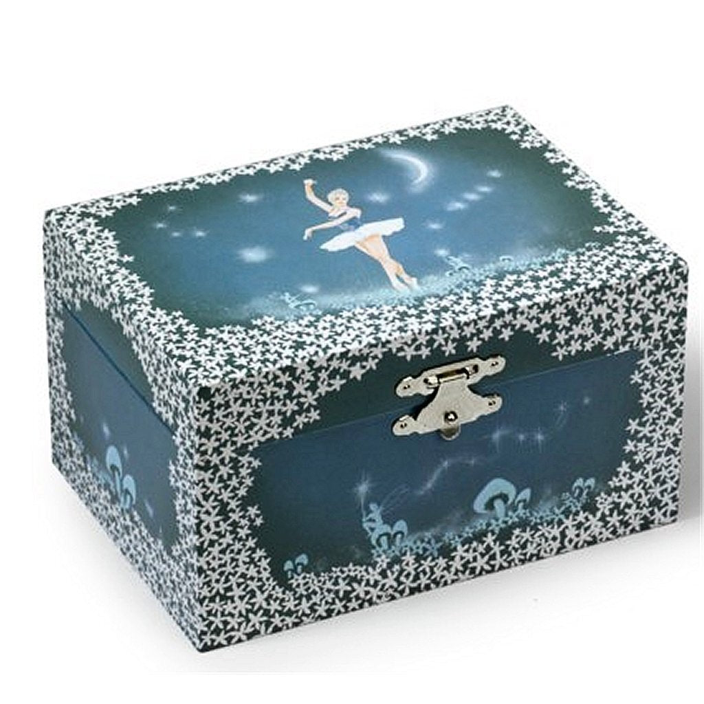 Simplement pour les enfants simplement pour la boîte à musique bijoux ballerine robe blanche bleu blanc