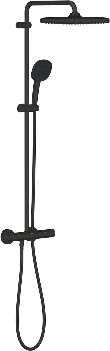 Système de douche Grohe Quickfix Vitalio Comfort 250 - mural - économie d'eau - noir mat