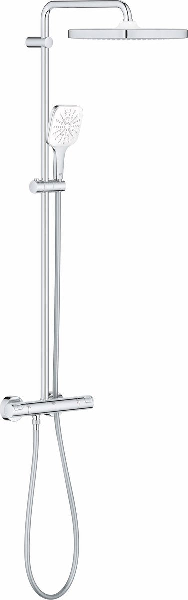 Douche à effet pluie Grohe quickfix vitalio start 250 - ø 25 cm - carrée - avec robinet thermostatique - chrome - douchette à main ecojoy