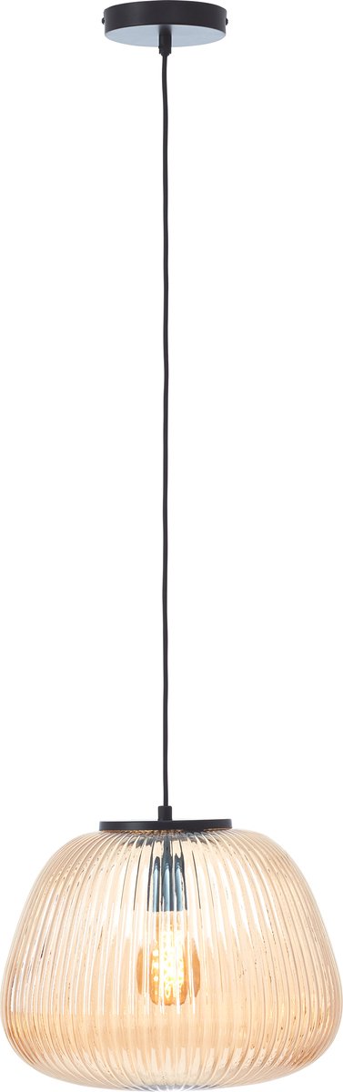Brilliant Kaizen - lampe suspendue - verre - 1xe27 max 40w - ambre noir
