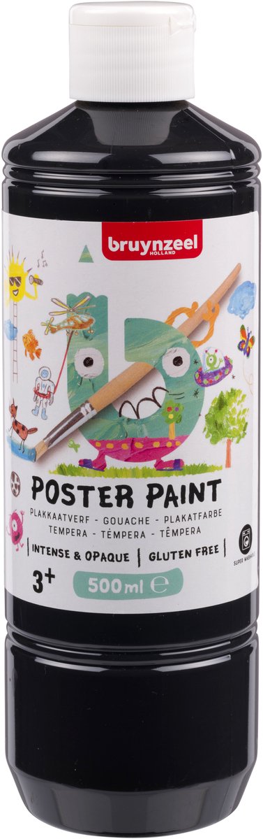 Bruynzeel • peinture gouache pour affiches 500ml noir