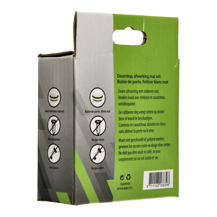 Mack 1069044 - butée de porte lourde blanc 1,3 kg ø 95mm hauteur 35mm | 6 pièces