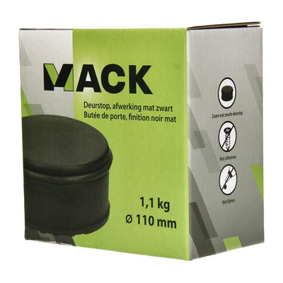 Mack 1069048 - butée de porte lourde noir haut 1,1 kg ø110mm 60mm | 6 pièces