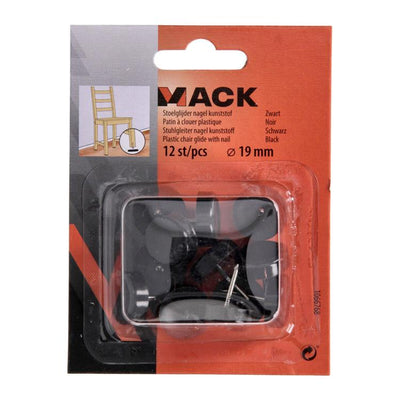Mack 1066768 - clou planeur de chaise plastique noir ø 19 mm 12 pcs | 6 pièces