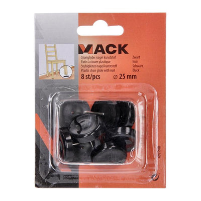 Mack 1066769 - clou planeur de chaise plastique noir ø 25 mm 8 pcs | 6 pièces