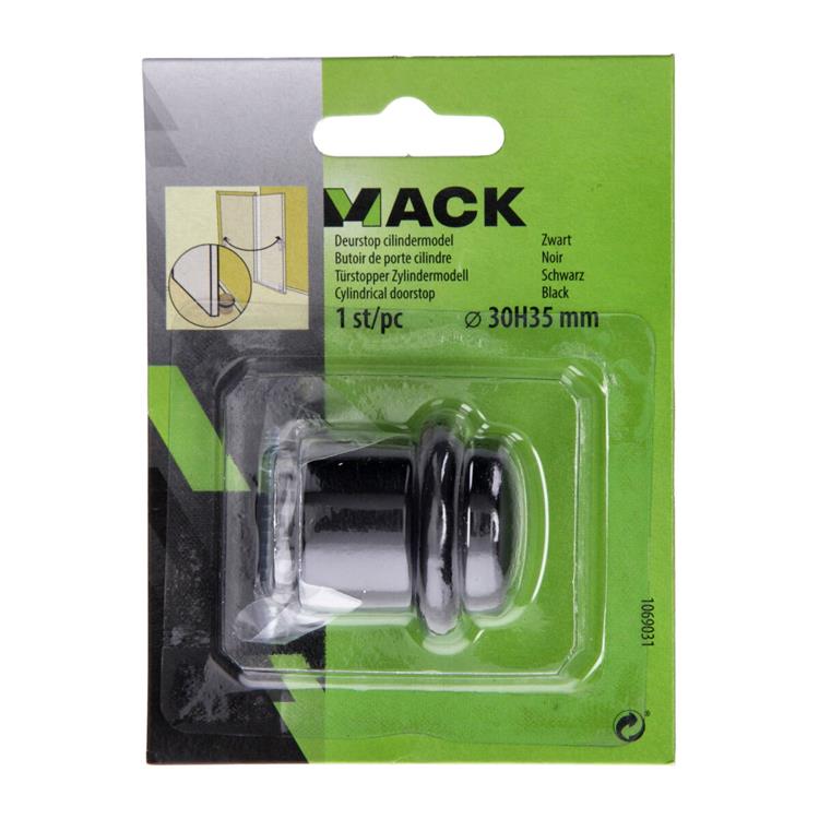 Mack 1069031 - modèle de cylindre d'arrêt de porte noir ø 30h35 mm 1 pièce pièce | 6 pièces