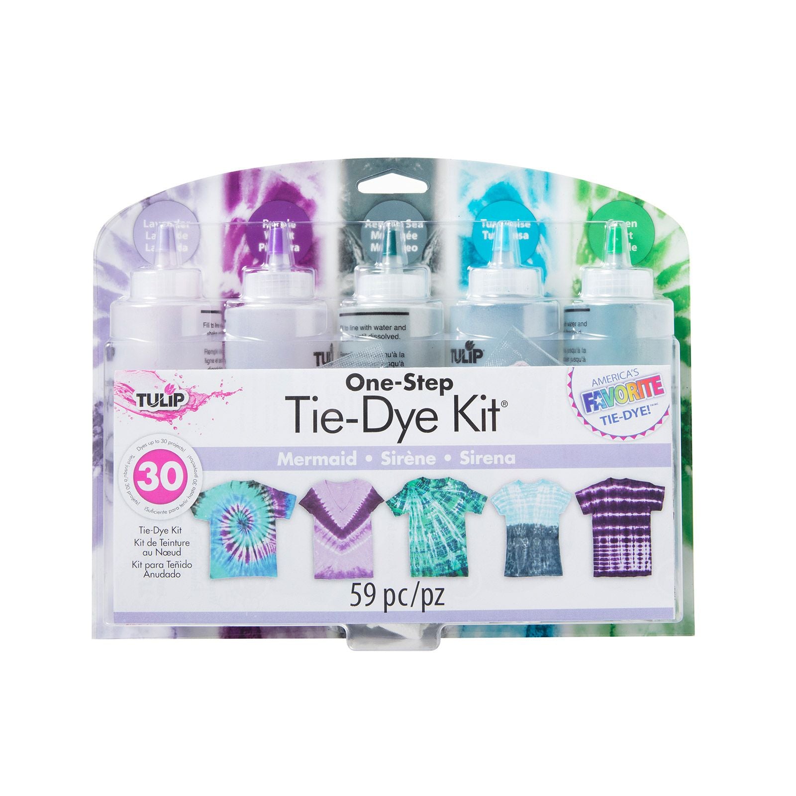 Tulipe tie-dye en une étape tulipe • kit tie-dye 5 couleurs sirène